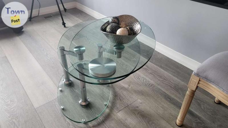 Photo of Italian Glass Swivel Coffee Table