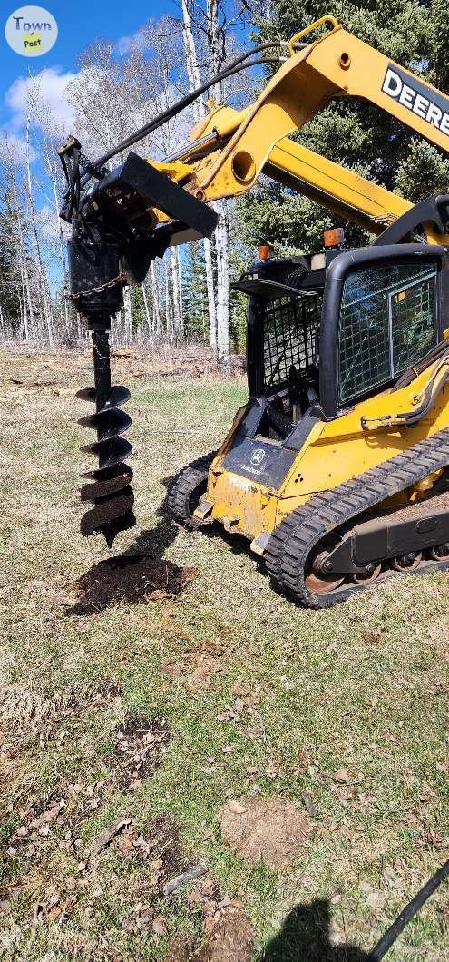 Photo of Bobcat Gravel Loam Skidsteer Postholes Brushmowing Fence Removal And Cleanup