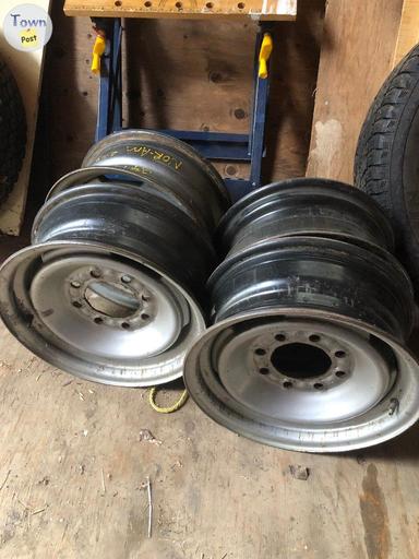 Photo of 4  16” Steel rims eight bolt pattern GMC/Chev off my 3/4 ton - 2