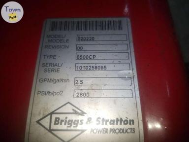 Photo of Briggs Pressure washer 6.5 HP 2600psi - 2