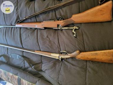 Photo of P14 ,303 and old British SxS shotguns  - 2