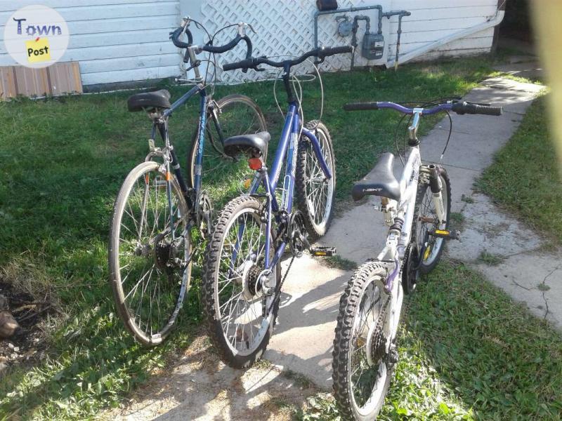 Photo of 3 bicycles  small,medium,large 