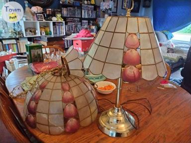 Photo of Vintage matching lamp and chandelier set  - 1