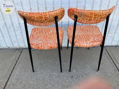 Photo of 2 Retro Curved Back Kitchen Chairs Orange (Original, Used) in Camrose - 2