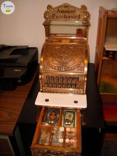 Photo of ANTIQUE BRASS CASH REGISTER - 2