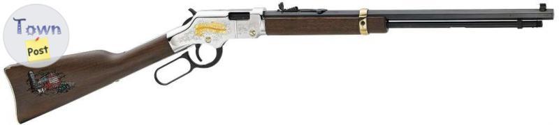 Photo of Brand new Henry H004AF American Farmer Tribute Edition 22 LR Ambi 20" Blued Wood Stk Lever Action Rifle $1550