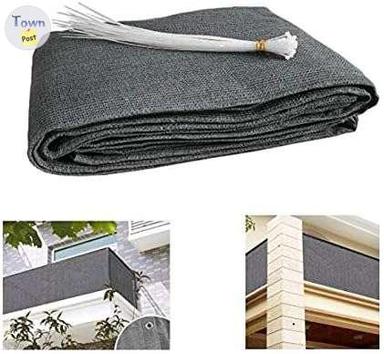 Photo of Balcony Privacy Screen Cover Weather-Resistant UV Protection Balcony Shield Cover with Cable Ties & Ropes (Grey) - 2