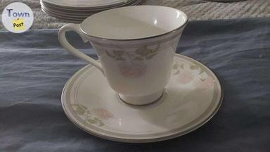 Photo of Royal Doulton Twilight Rose, 6 placesettings with teacups and saucers, $15.00 each, Made in England - 2