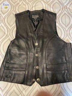 Photo of Mens leather Motorcycle vest.    