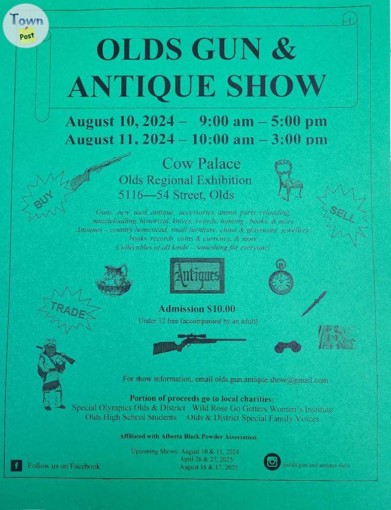 Photo of Olds Gun & Antique Show August 10 & 11, 2024