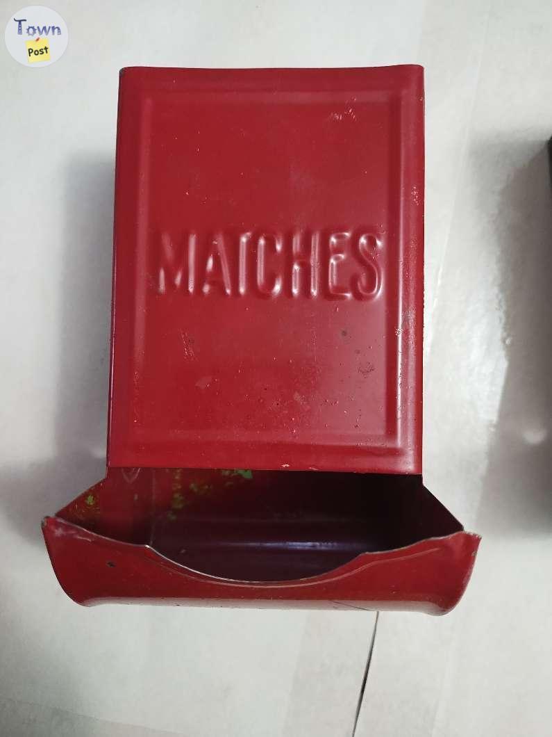 Photo of Vintage tin matchstick holder