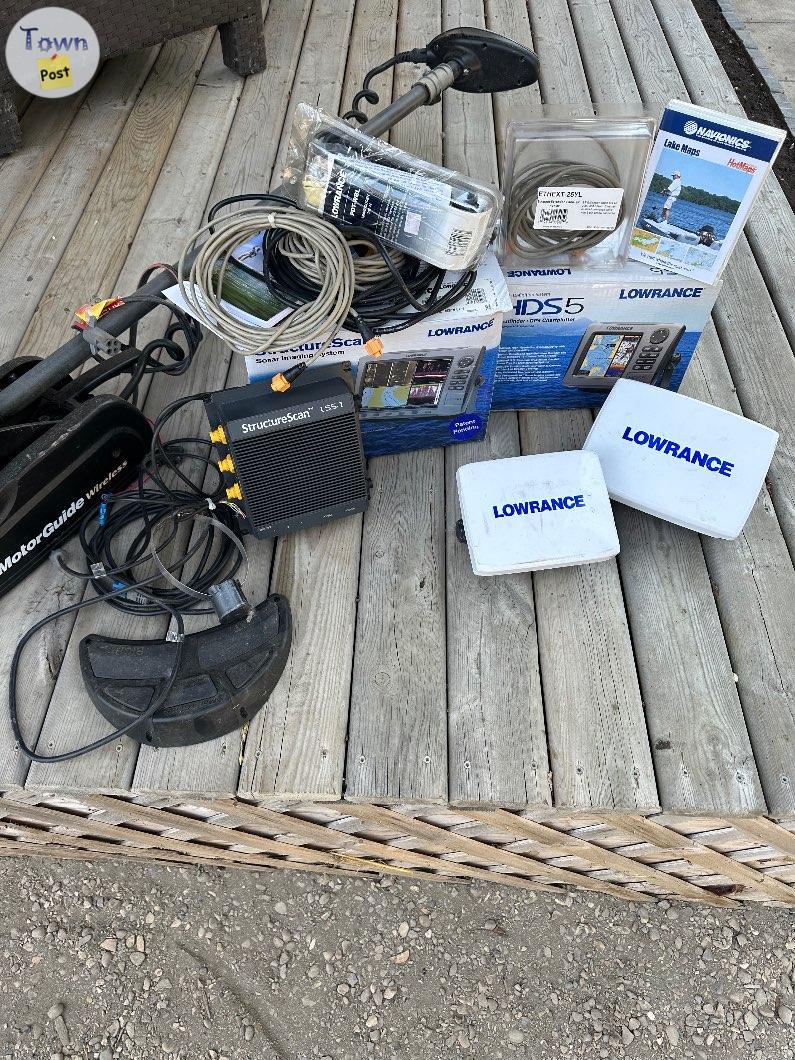 Photo of Lowrance sonars+structure scan+ trolling motor