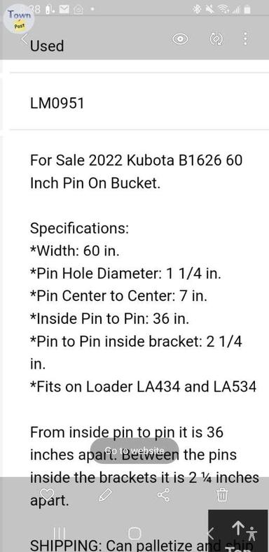 Photo of Kubota 60" Bucket  - 2