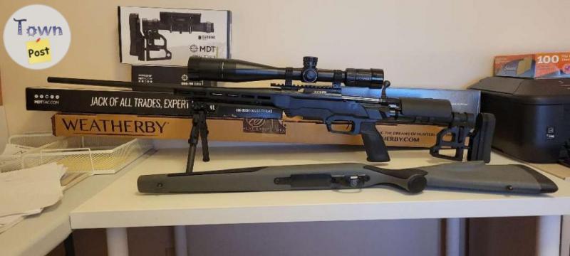 Photo of Weatherby Vanguard / Howa 1500 6.5 CM, MDT LSS-XL gen2, Vortex Viper PST Gen 2 (MRAD) 5-25x50 FFP illuminated, 8 boxes of ammo