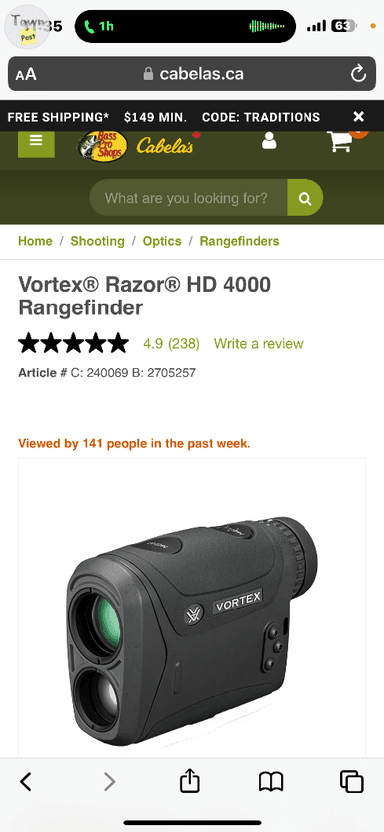 Photo of Vortex Razor HD 4000 Rangefinder  - 1