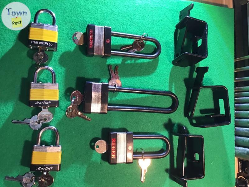 Photo of Ruger locks x3 + Marlin locks x3 + 3x gun lock brackets