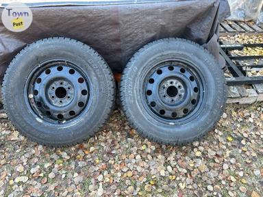 Photo of Pair of TRUCK SNOW TIRES- mounted on steel rims - 1