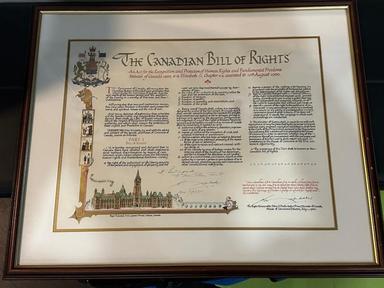 Photo of Framed The Canadian Bill of Rights - 1