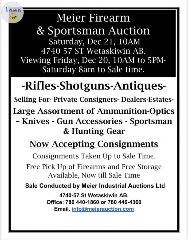 Photo of Meier Firearm & Sportsman Auction Sat. Dec 21 10am 