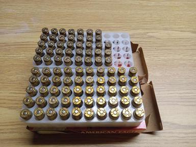 Photo of .357 SIG 125 grain full metal jacket ammo - American Eagle - 88 Total - 1