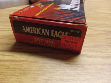 Photo of .357 SIG 125 grain full metal jacket ammo - American Eagle - 88 Total - 2