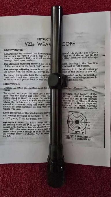 Photo of WEAVER USA V22-A 3-6X VINTAGE RIFLE SCOPE - 1