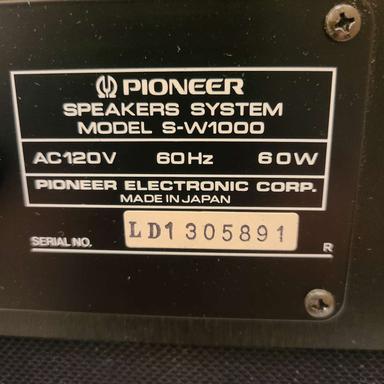 Photo of Pioneer 12" Woofer Model S-W1000 - 2