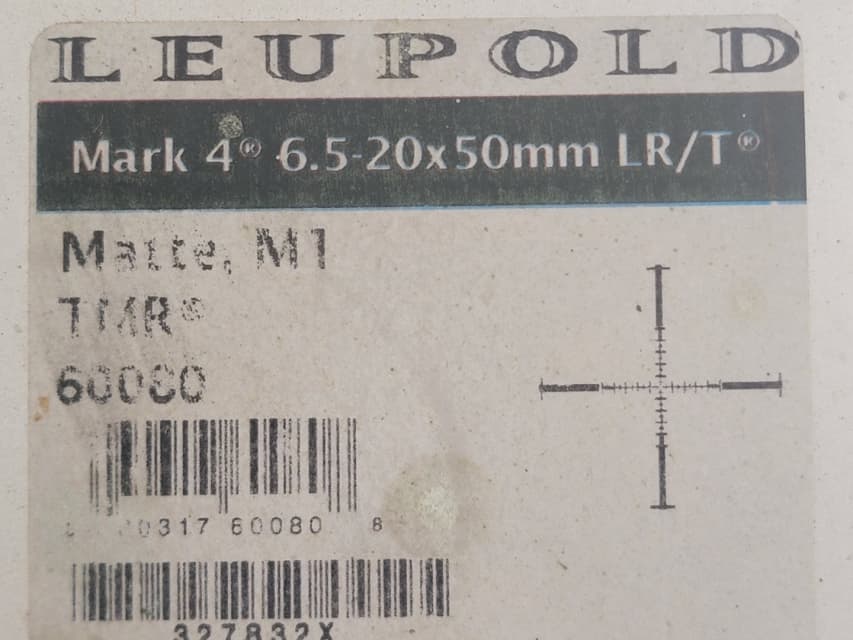 Photo of Leupold Mark 4 6.5-20x50mm LR/T Matte M1 TMR Reticle