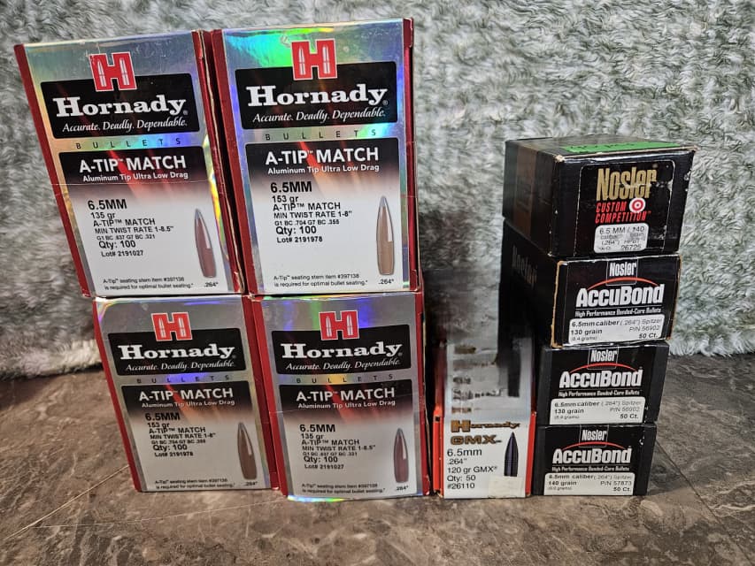 Photo of Assortment of bullets .264/.284/.308