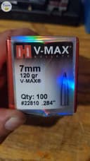 Photo of 7mm Hornday V-max projectiles