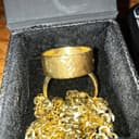 Photo of 14k Gold Cuban Brace, Emerald Britannia, Musketeers Spaulder Slv rings,Medieval X ,23kGold(98%+ pure) over 1ozt pure gold content, “infinity Ring”