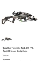Photo of Excalibur TWINSTRIKE TAC2 crossbow $1399.00 O.B.O.