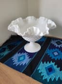 Photo of Vintage Fenton Hobnail Ruffled Bowl