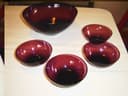 Photo of Elegant glass serving bowl set with 4 serving dishes VGU