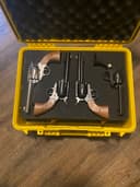 Photo of Revised ad some sold - see changes below: Western blank shooting 6 shooters with one lever action blank rifle plus, new. New included option.