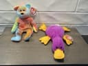 Photo of RARE Ty Beanie Baby Duo: PEACE Bear & PATTI Platypus (Early P.V.C. / Canadian Variants)