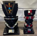Photo of Magnificent 8" & 6" Hand-Carved Teotihuacán Obsidian 'Sun & Moon' Deity Set"