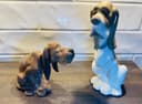 Photo of RARE Pair Vintage NAO by Lladró "Sad Hound" Dog Figurines - RETIRED 1982 Spain