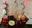 Photo of RARE Vtg 1950s United Model 811 Clipper Ship Clock LAMP - WORKS! ALL ORIG FLAGS