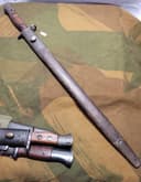 Photo of 1943 Dated Australian P1907 No1 Mk3 SMLE Lee Enfield 303 Brit Bayonet w/ leather scabbard