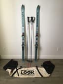 Photo of Ski Package: Skis, Bindings, Poles, Bag, Wine Skin, Hook $ 60