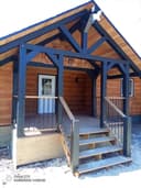 Photo of cabin by lake winnipeg