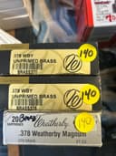 Photo of Weatherby Brass 378, 460 and 416 new unfired brass 32cal Hornady collector 3030