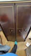 Photo of Custom built 2-door safe by manufacturer (dial lock mechanism) 24- rifle, heavy steel and oak (mellonRSCA)
