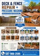 Photo of π‘π¨ DECK & FENCE REPAIR + PRESSURE WASHING β OUTDOOR CLEANUP & REPAIRS β 587-906-2595