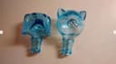 Photo of Vintage Empoli Antique Cat and Dog Decanter Blue Glass Heads $20