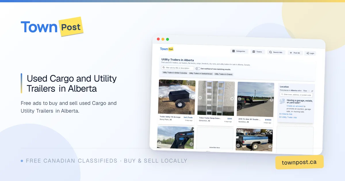Deck · Used Cargo and Utility Trailers in Alberta · TownPost