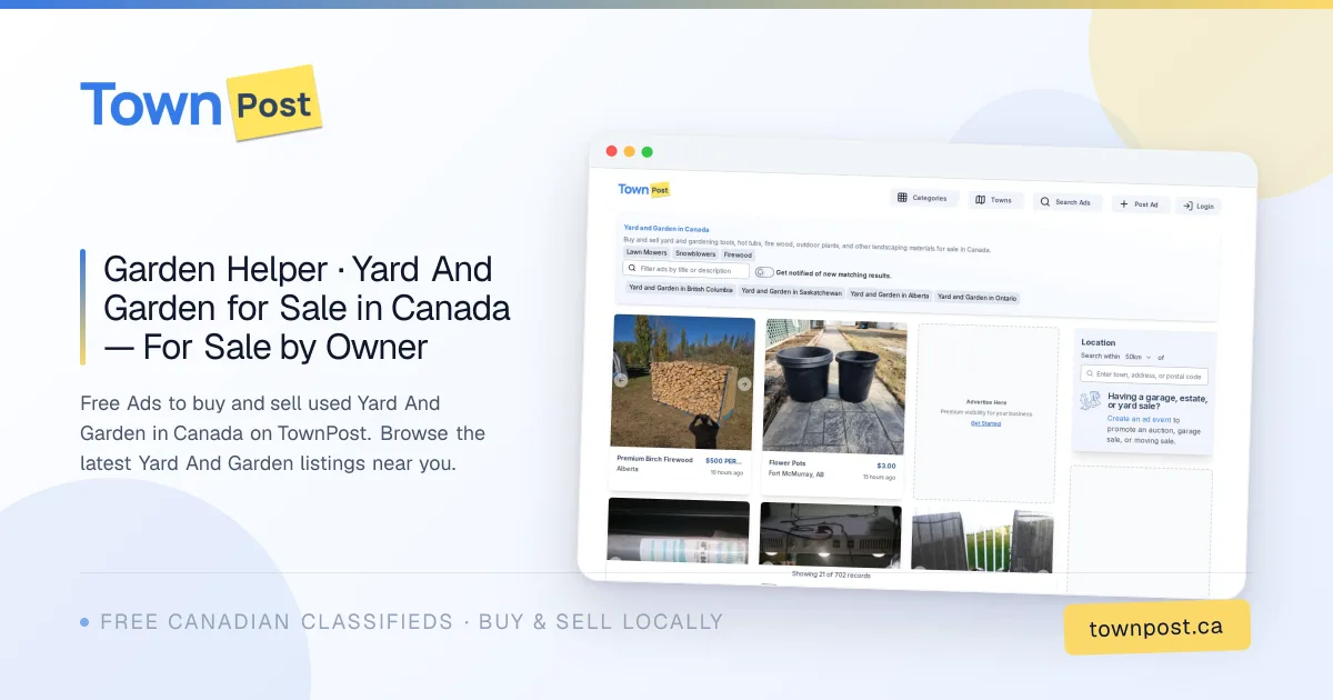 Classifieds ads for Yard And Garden for Sale in Canada · TownPost